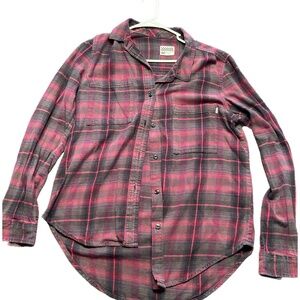 Vans Plaid Button Up Flannel | Pink/Gray | XL